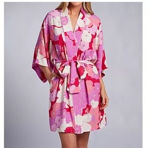 NWT Natori Pink and Purple Floral Women's Robe Size Medium
